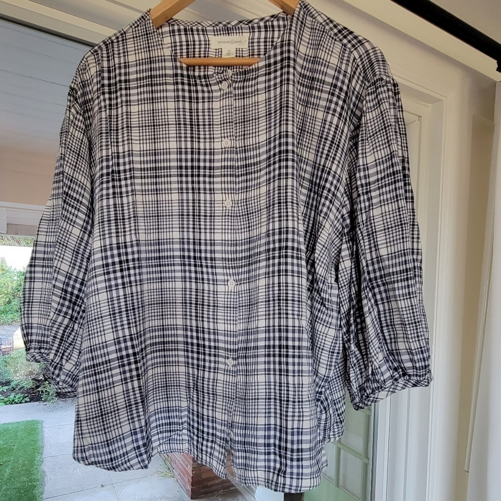 Treasure & Bond Plaid Button Up Shirt Women's Size 2X